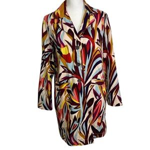 Missoni For Target Colorful Trench Coat Womens Medium Groovy 60s Inspired Cotton